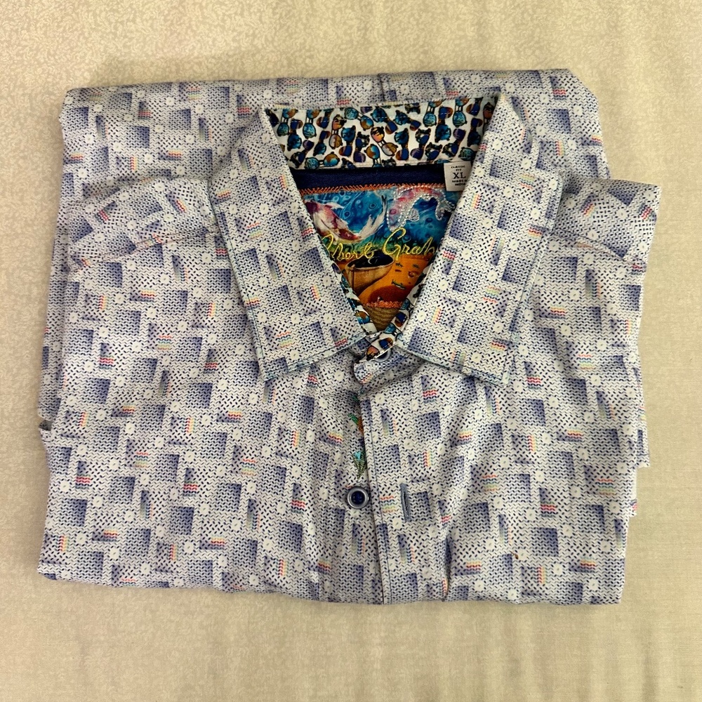 Robert Graham Blue/White Print - XL